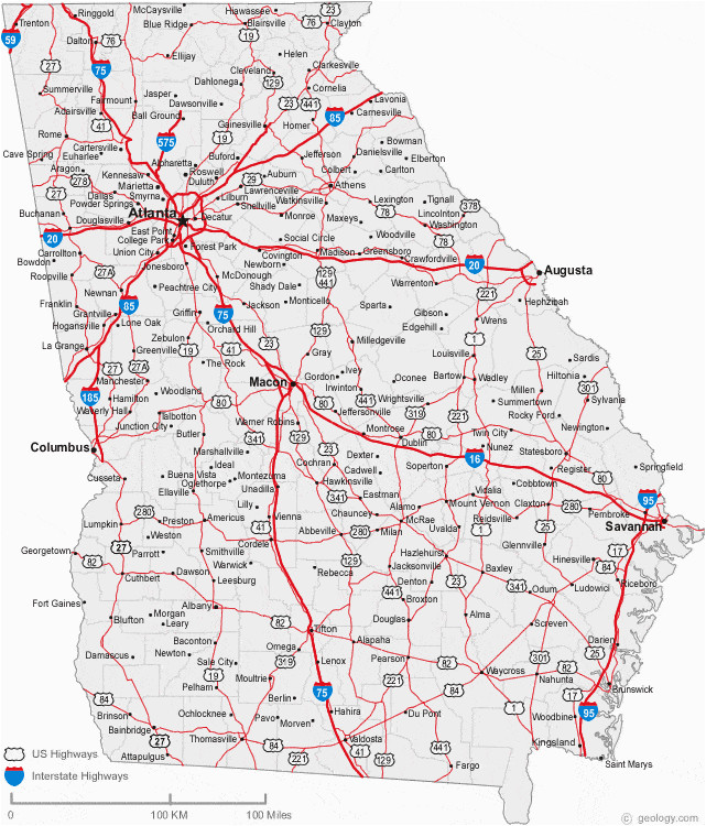 Tennessee and Georgia Map Map Of Georgia Cities Georgia Road Map