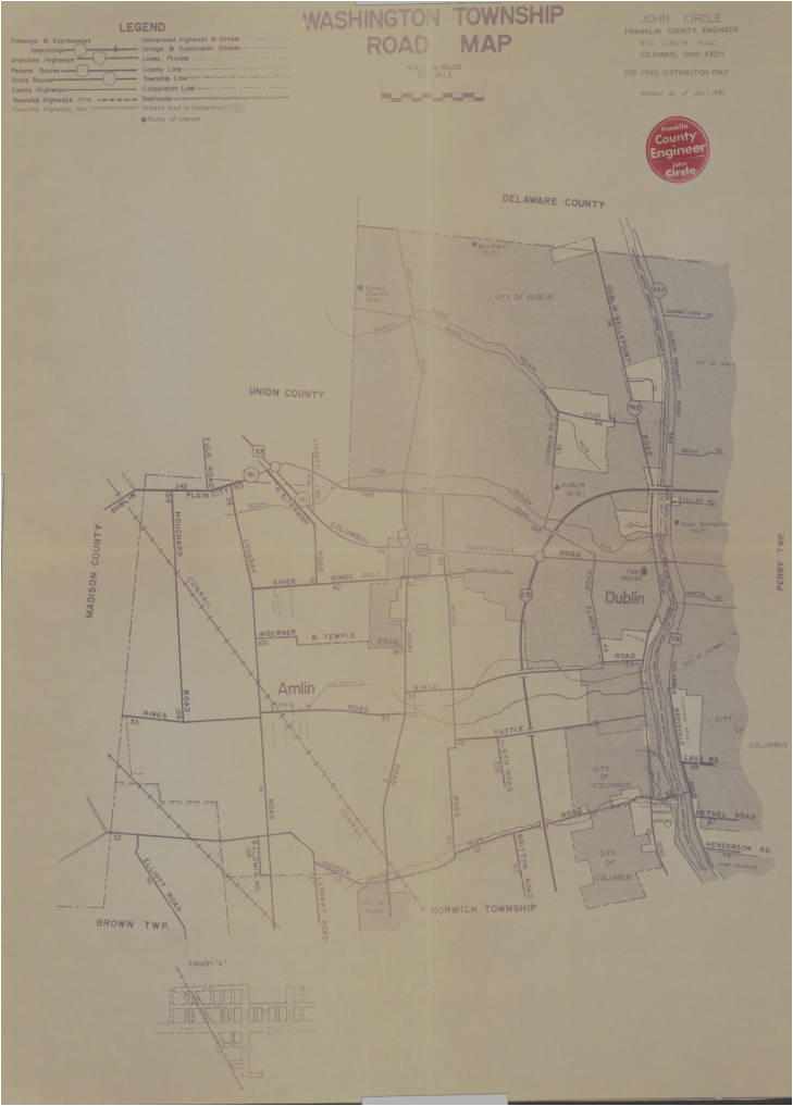 1981 map of washington township franklin county ohio columbus