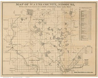 wayne county map etsy