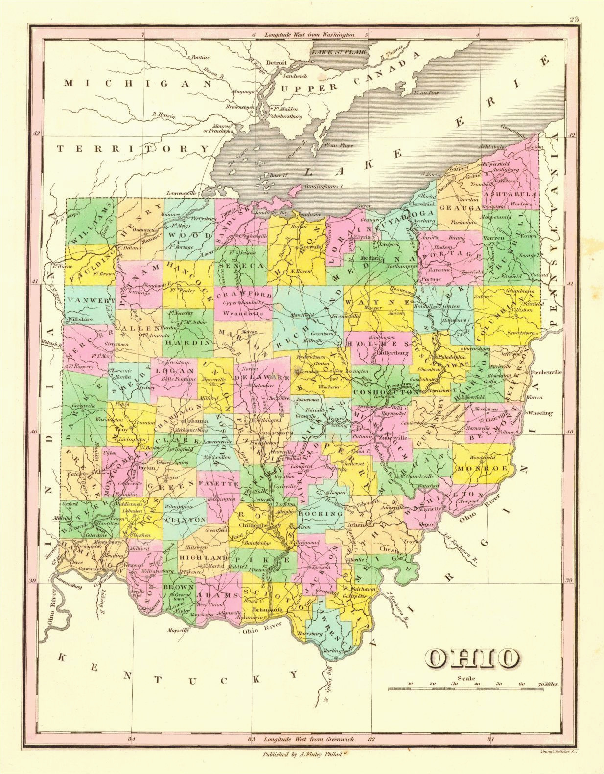 ohio a finley young delleker sc 1831 finely colored county