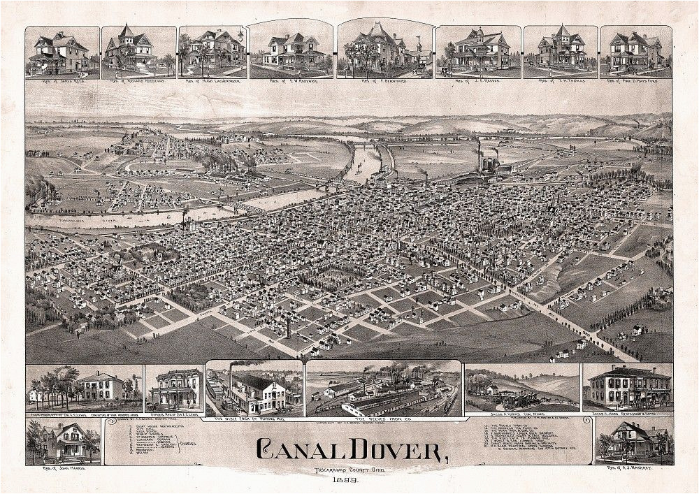 the canal house tuscarawas ohio map 1899 ohio tuscarawas county