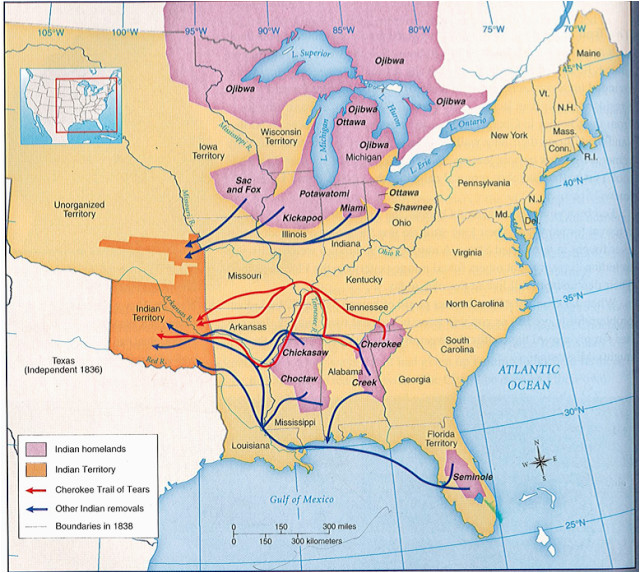 trail of tears map history post industrial revolution up to wwi