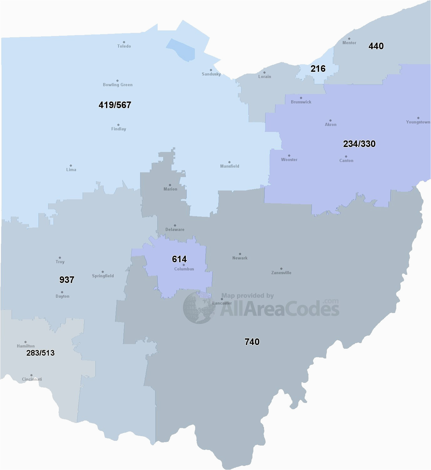 Area Codes Ohio Map Area Code 647 Canada Map Awesome Canadian Area Code 