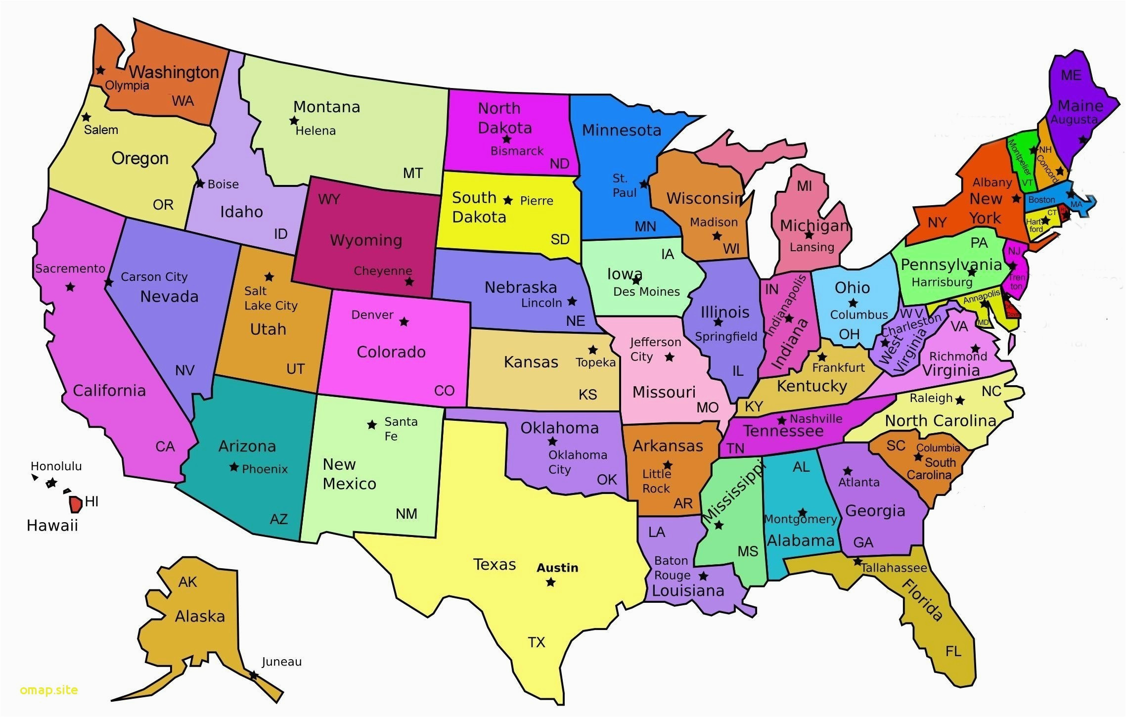 united states map with state capital names unique usa map with