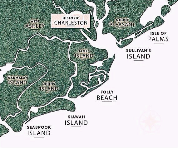 map of charleston s five beaches isle of palms sullivan s island