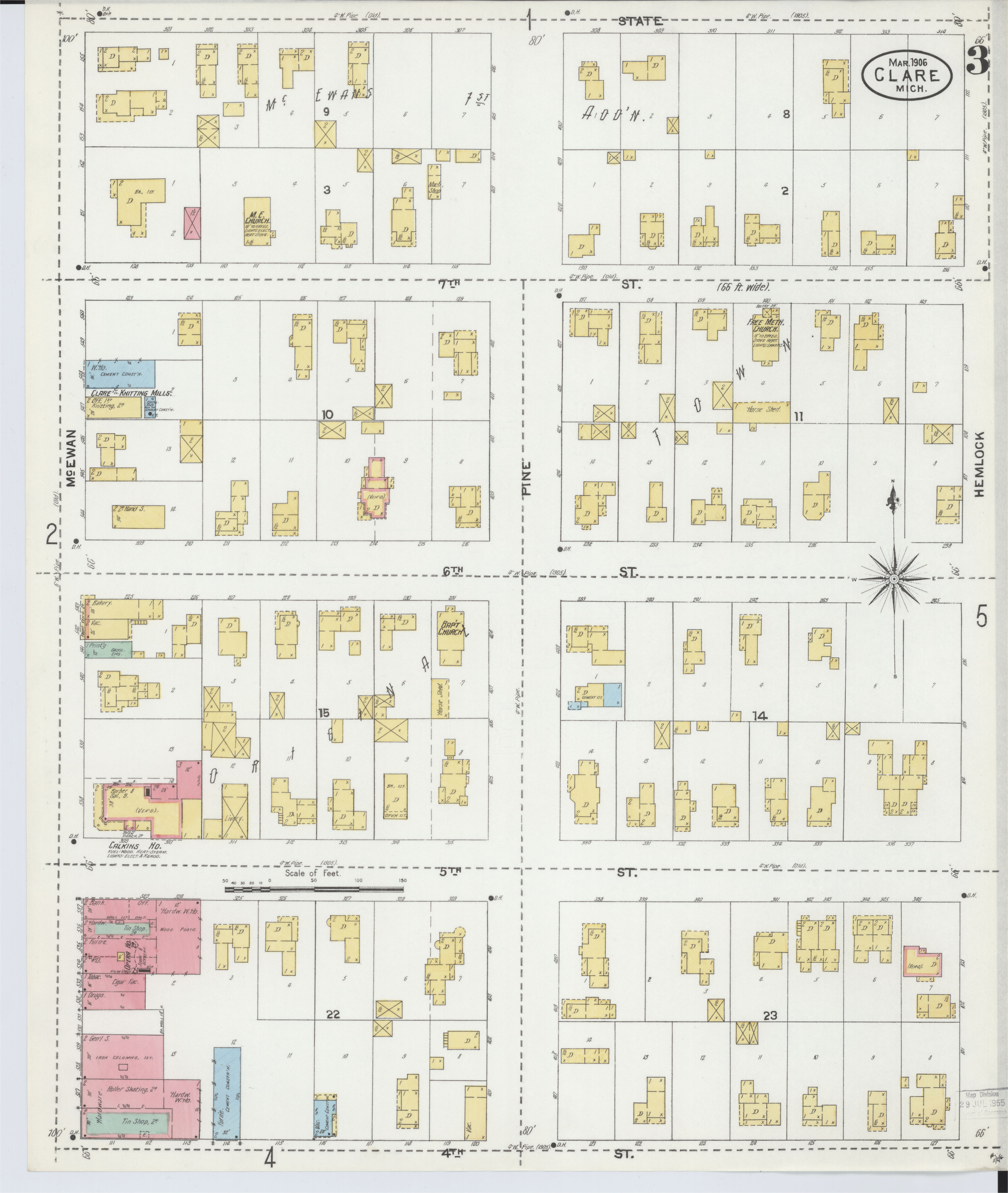 file sanborn fire insurance map from clare clare county michigan