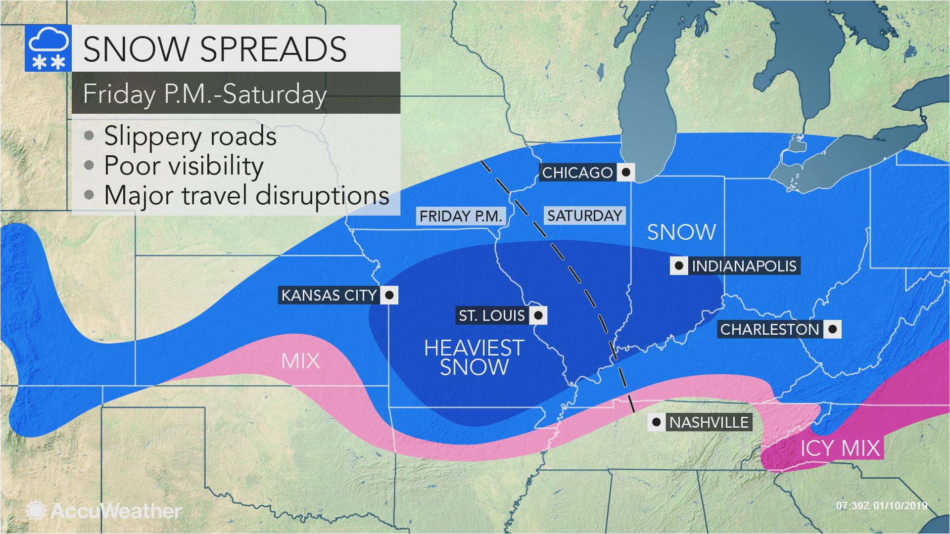snowstorm poised to hinder travel from missouri through ohio