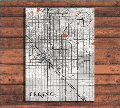 fresno california vintage map fresno city california vintage map