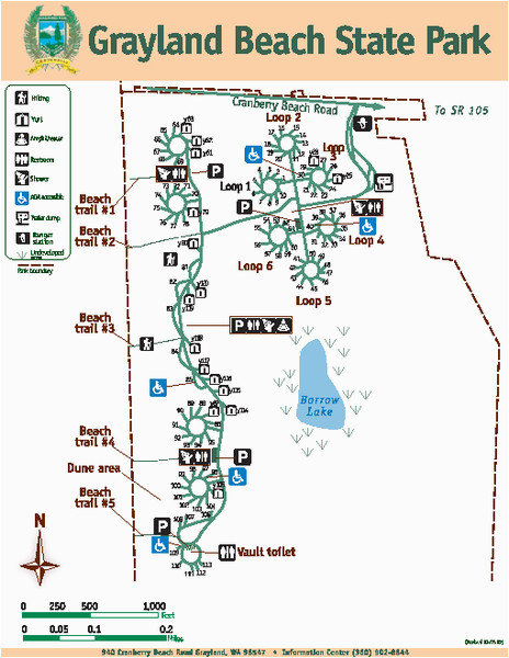 grayland beach state park grayland beach state park map