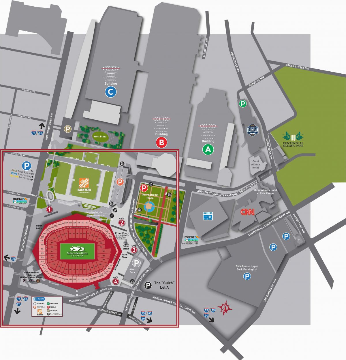 Georgia Dome Parking Map atlanta Airport Parking Map New Stadium Maps ...