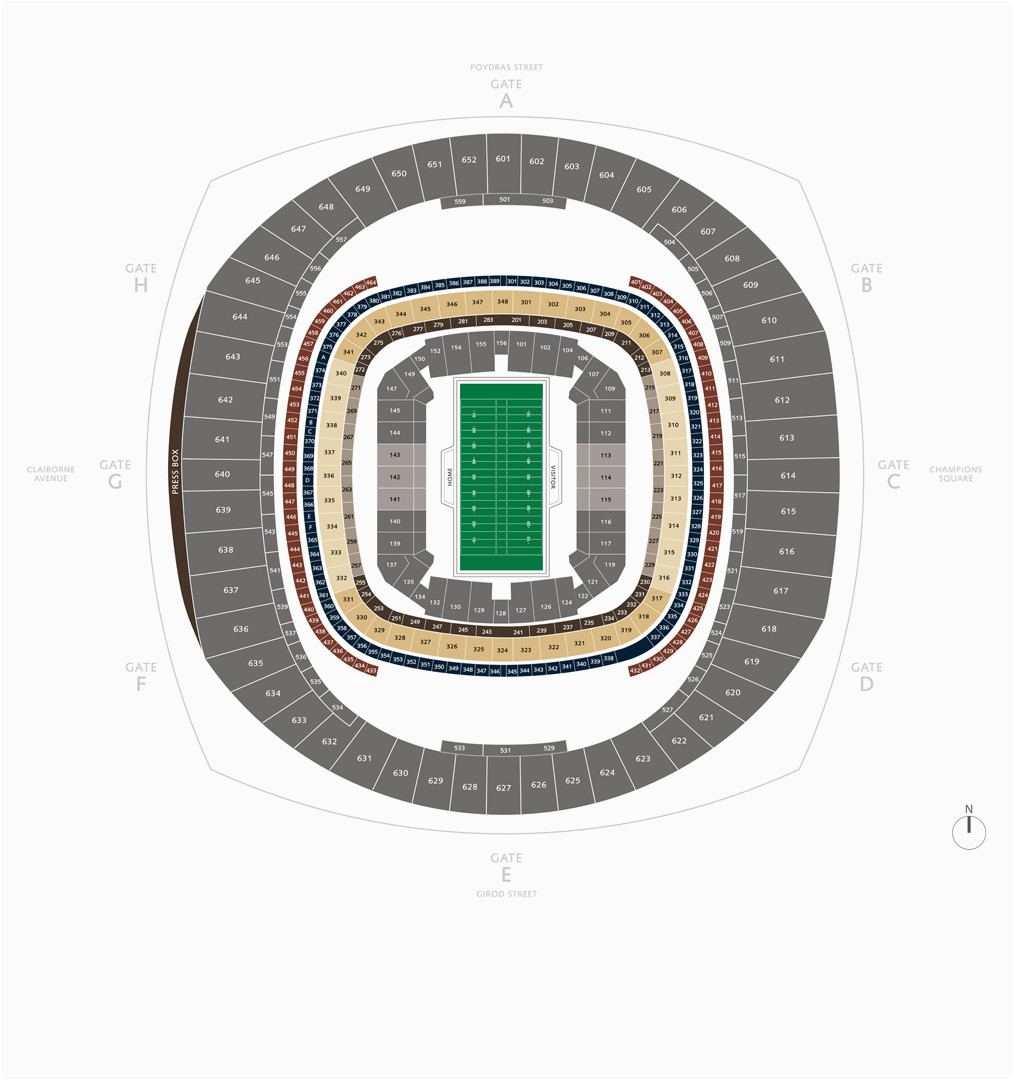 football seating charts mercedes benz superdome