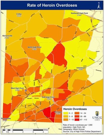 mapping opioid deaths in guilford county north carolina health news