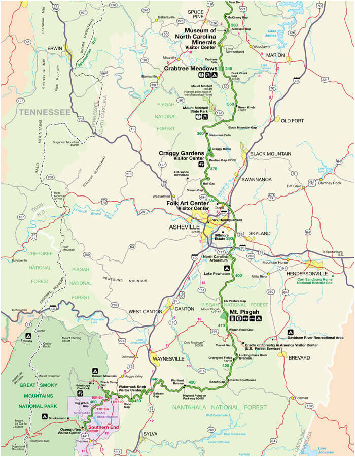 blue ridge parkway maps