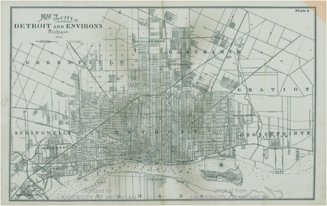 map detroit and grosse pointe in 1904 detroitography