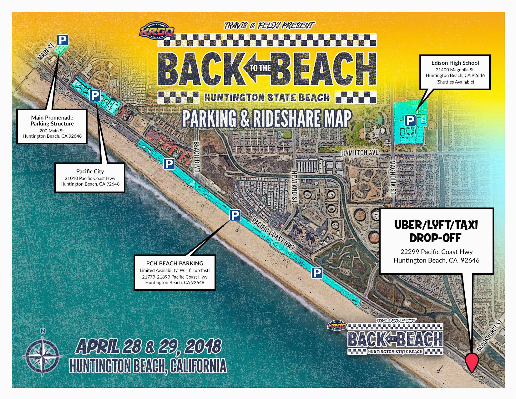 huntington beach california map printable back to the beach festival