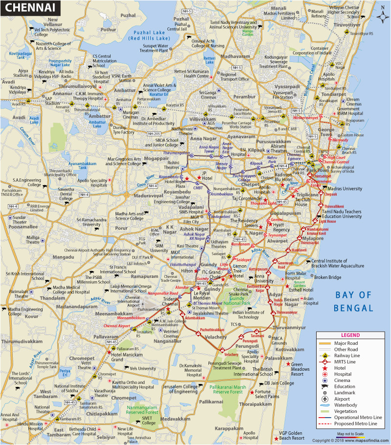 chennai city map and travel information and guide