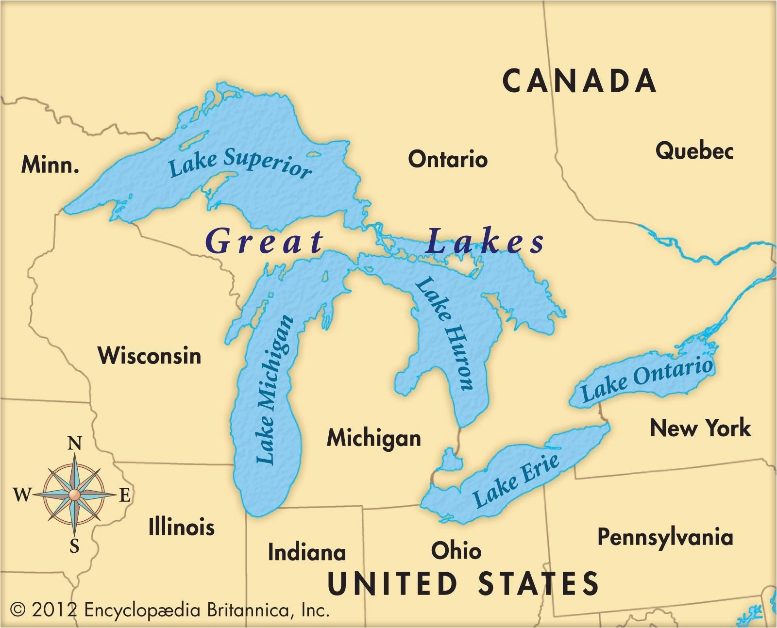 Show Map Of Great Lakes