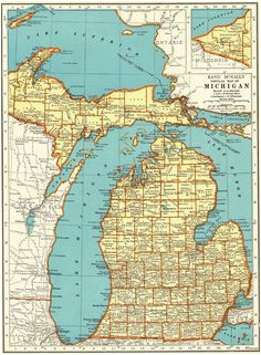 10 best map of michigan images map of michigan great lakes state