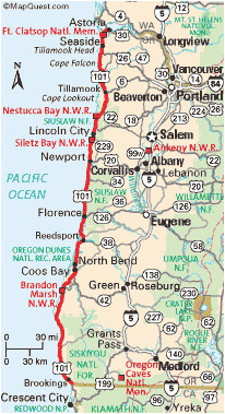 33 map oregon coast geographic map of us