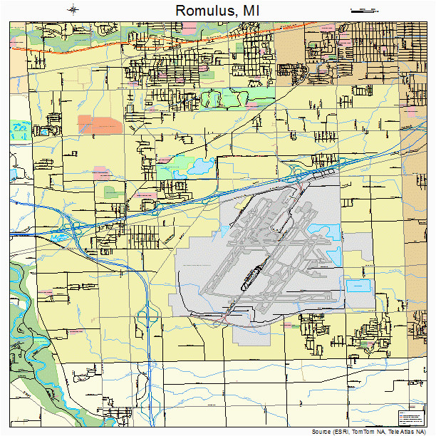 romulus michigan mi map