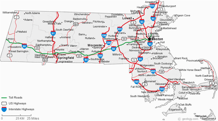 map of massachusetts cities massachusetts road map