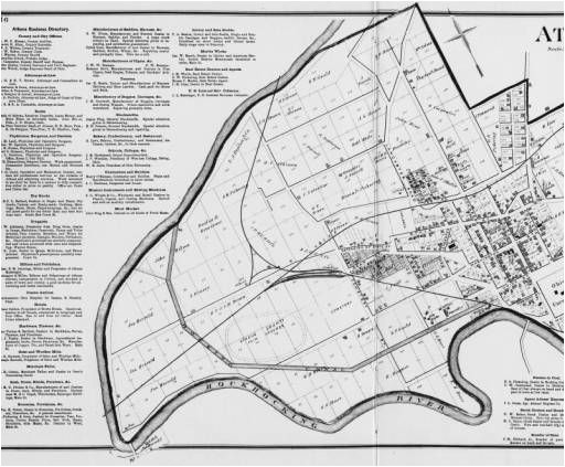 athens ohio city map 1875 ohio university archives aerial