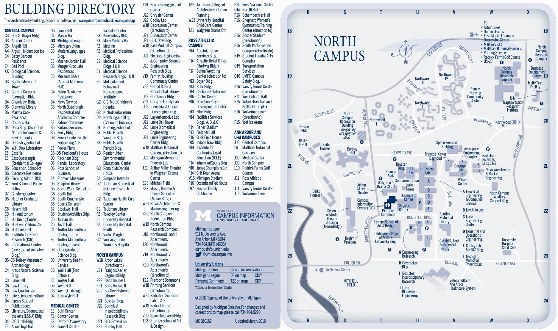 University Of Michigan North Campus Map