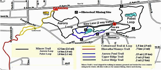 trail map picture of miners memorial heritage park ironwood