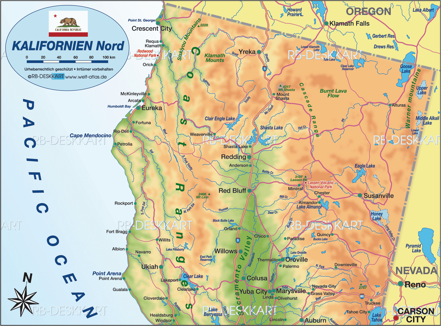 karte printable map of mount shasta california map klipy org