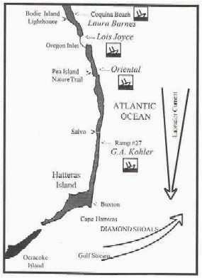 map of visible shipwrecks outer banks vacation guide coastal