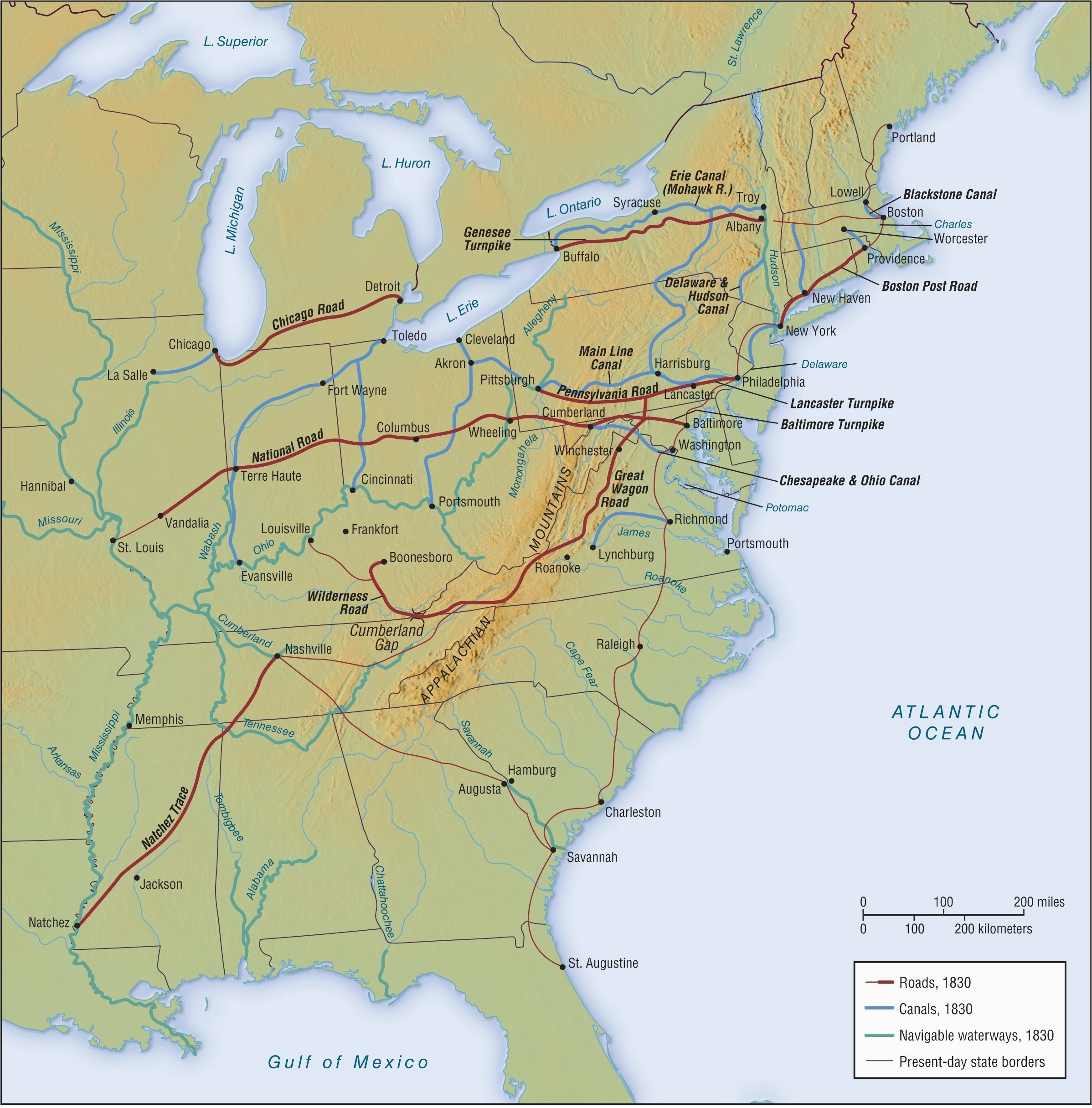 unique ohio and erie canal map of us appalachia clanrobot com