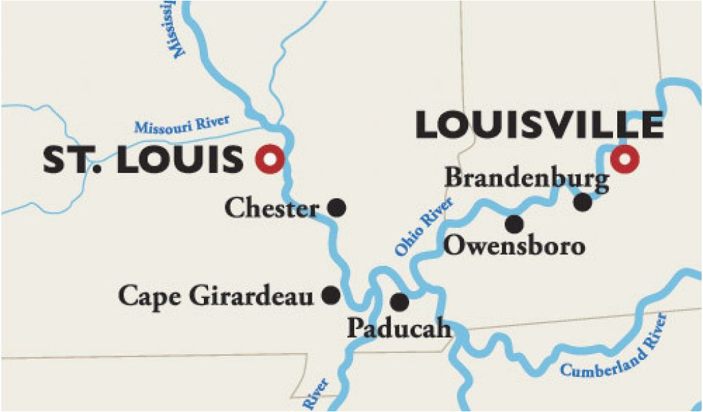 ohio river meets mississippi river map louisville to st louis river