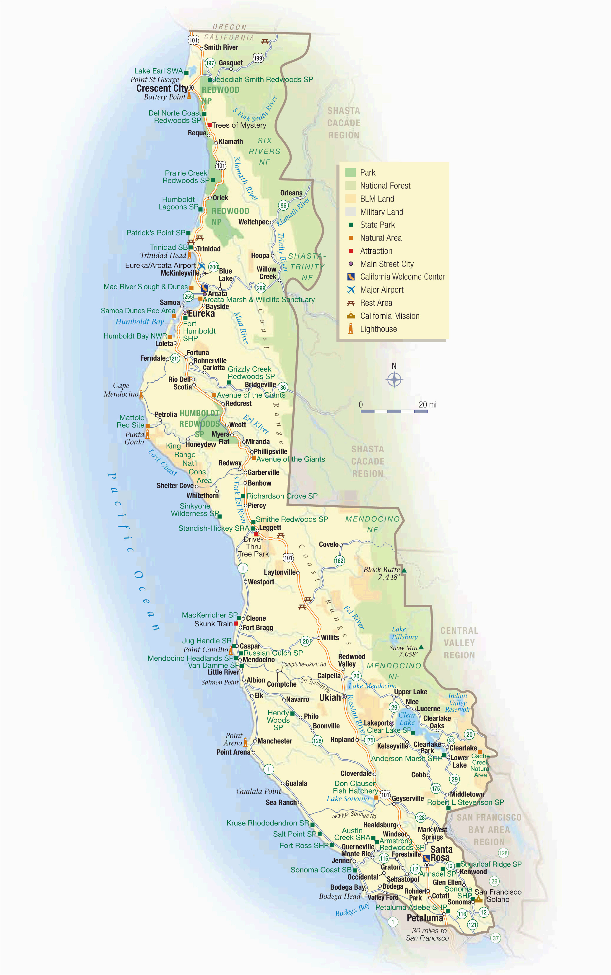 Oregon Coast Lighthouse Map