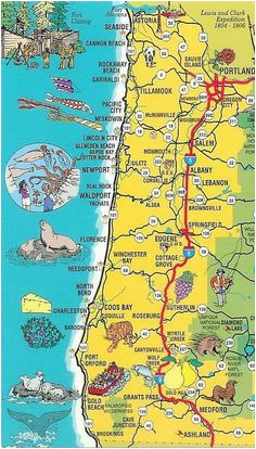 washington and oregon coast map travel places i d love to go