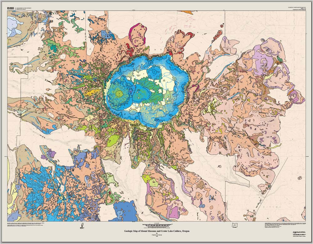 review geologic map of mt mazama crater lake caldera july 7 2009