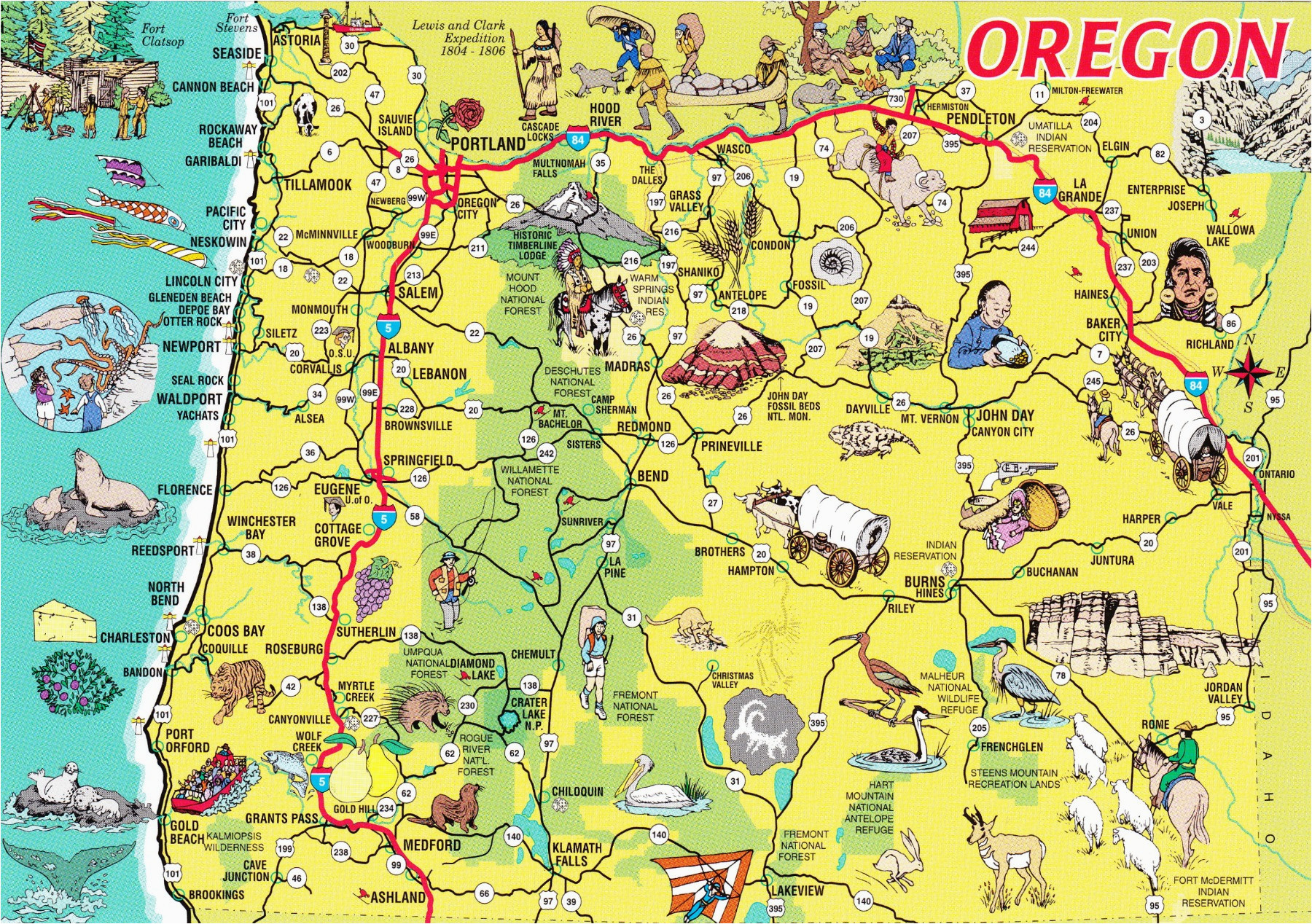oregon travel and tourism 2019 map of washington state and oregon