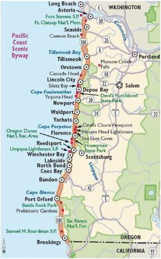 washington and oregon coast map travel places i d love to go