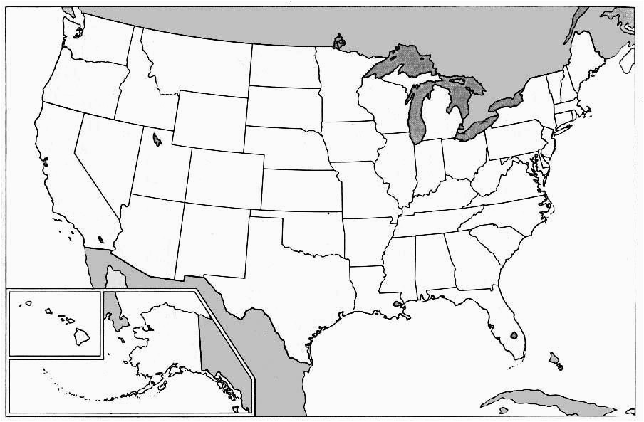 large blank map of usa america unit study dear america lesson