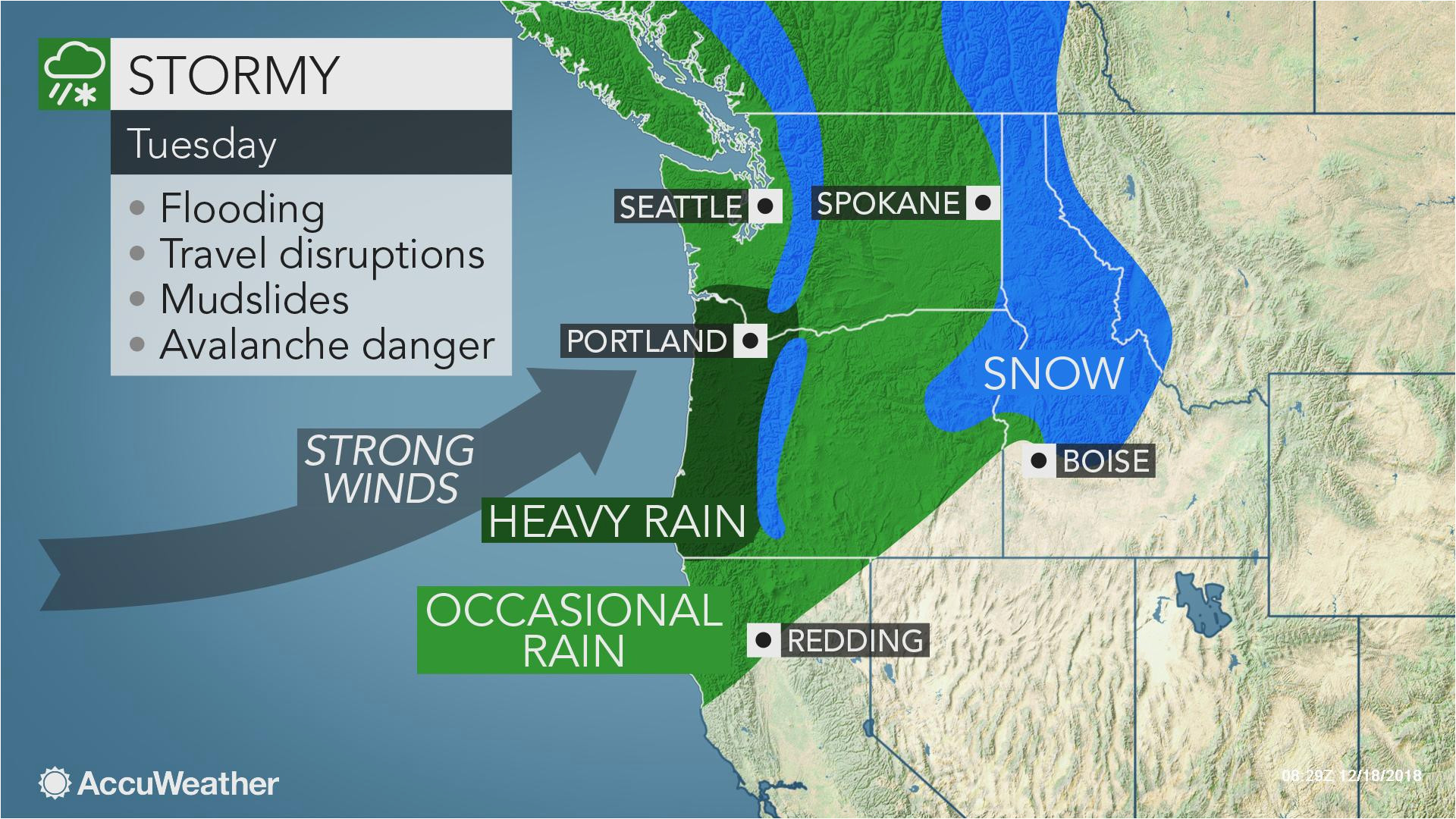 Oregon Wind Map Early Week Storm May Be Strongest yet This Season In northwestern Us