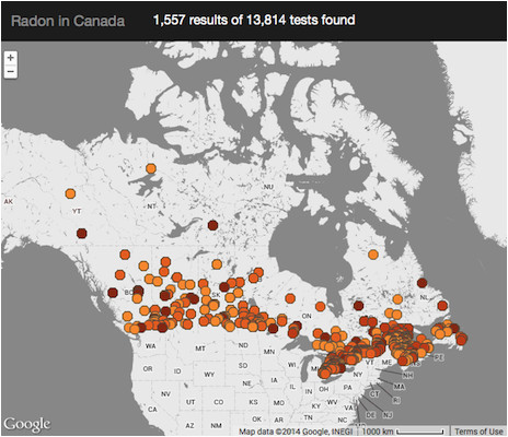 radon gas map for canada potential risk of radon gas contemporary