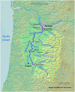 a map of the willamette river its drainage basin major tributaries
