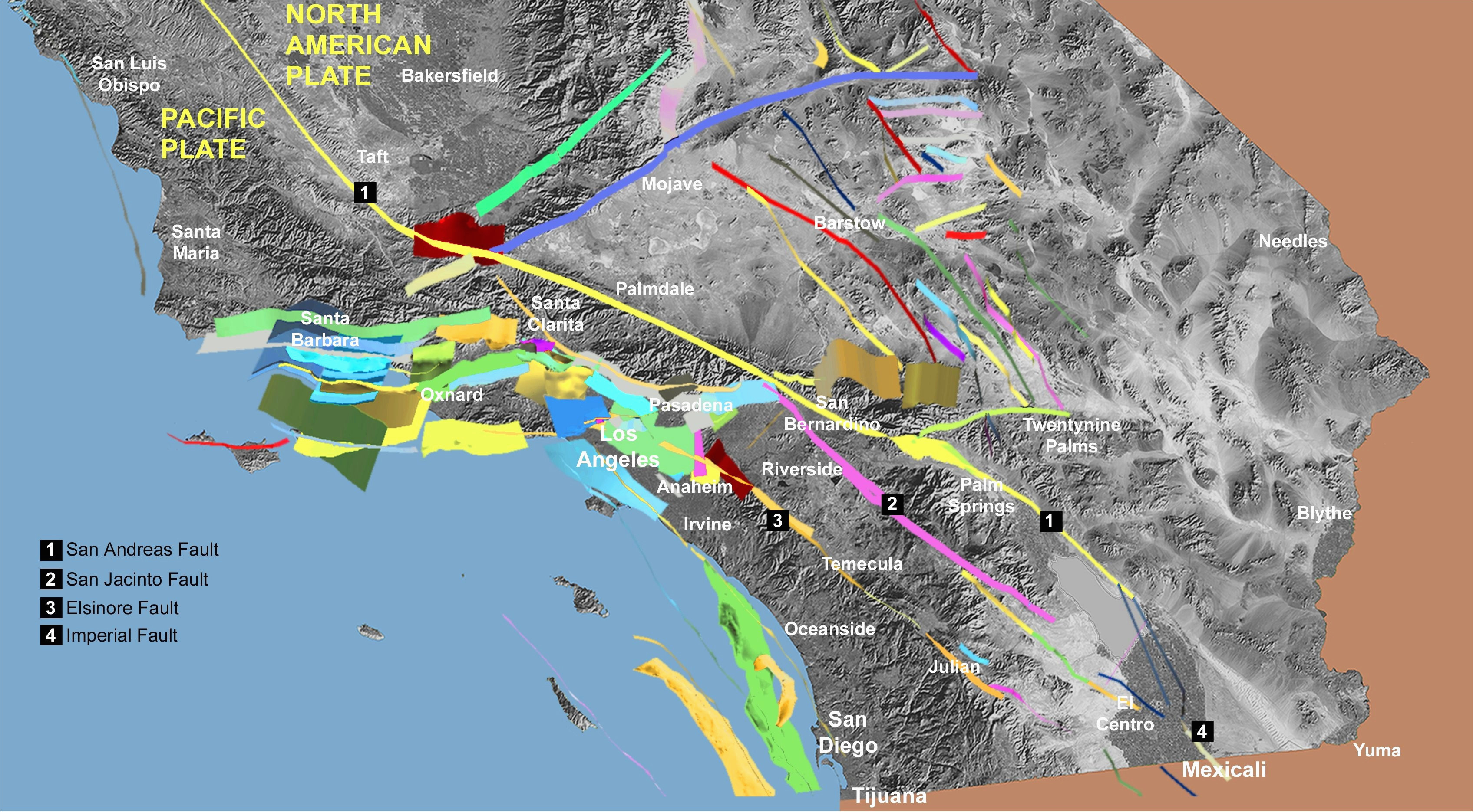 map of san jacinto california fault line in california map free