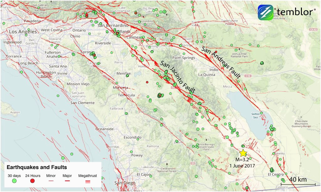map of san jacinto california san andreas fault us map socal fault