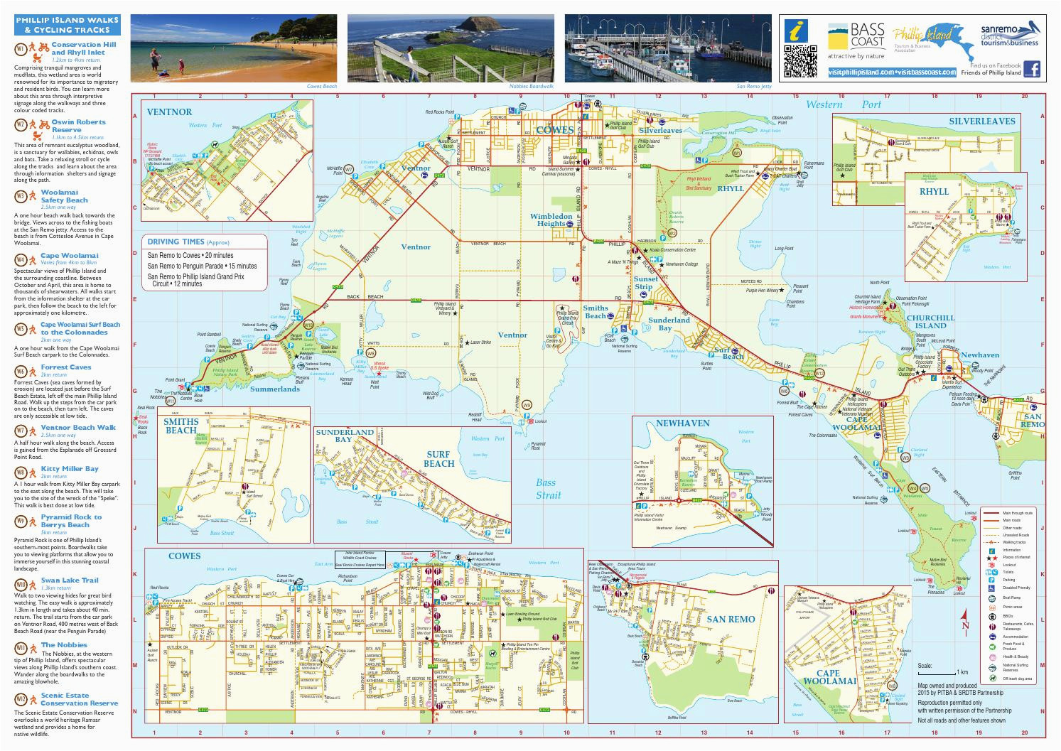 phillip island and san remo map 2016 by destination phillip island