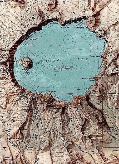 a topographic maps crater lake oregon mt mazama aka meg s