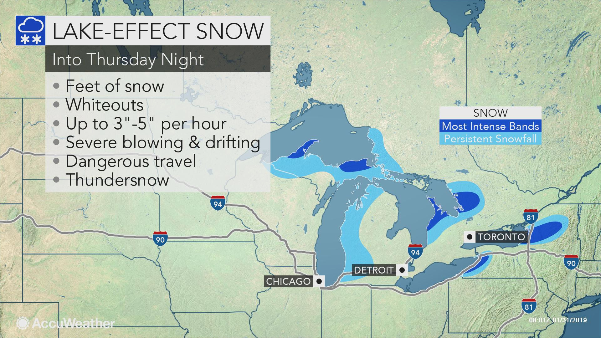 prolonged lake effect snow event to bury eastern great lakes with