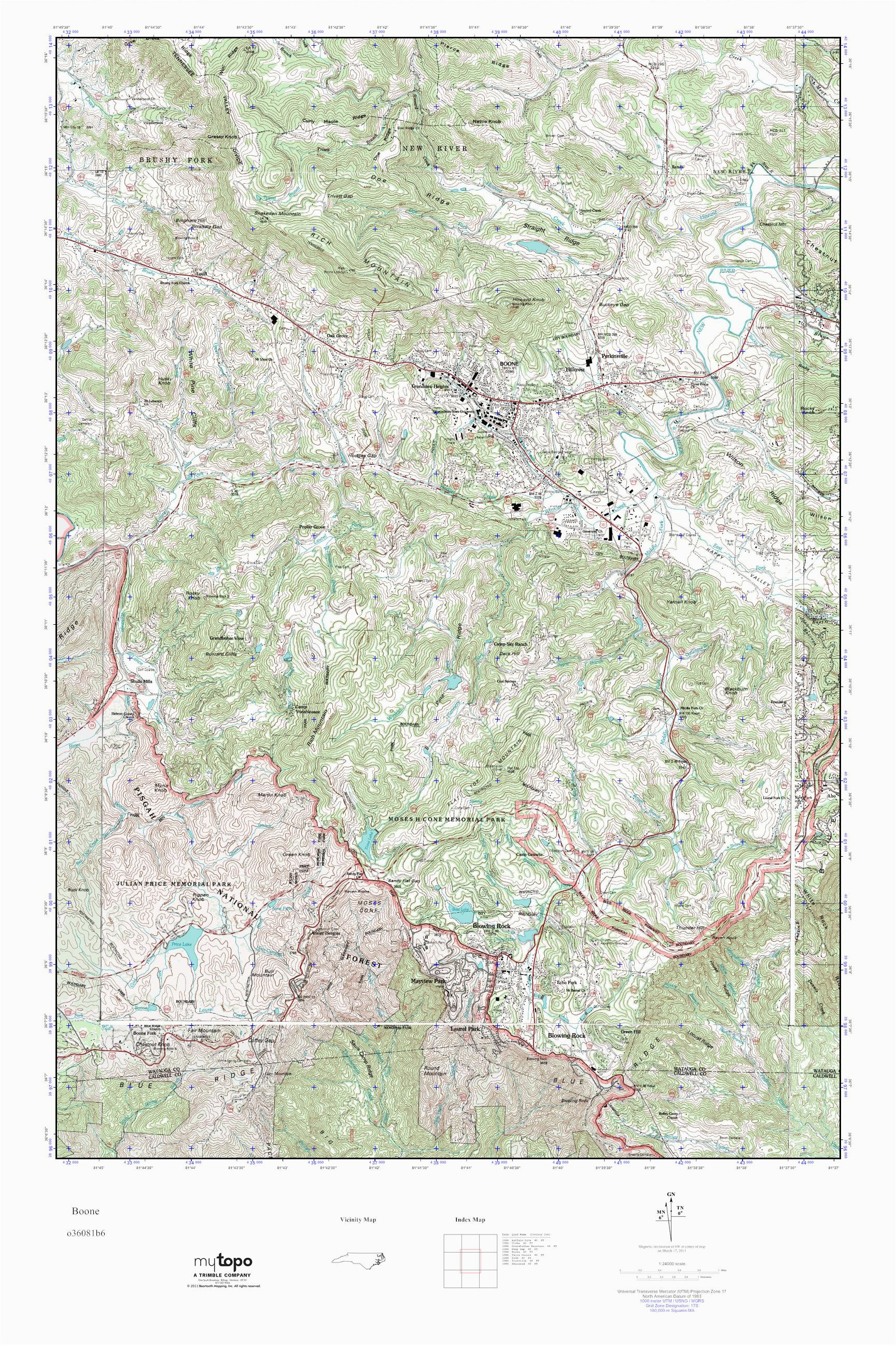 mytopo boone north carolina usgs quad topo map