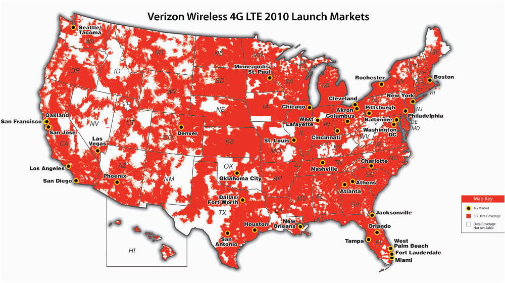 verizon wireless 4g lte coverage map awesome design 24064