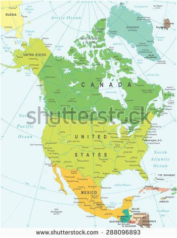 north america map highly detailed vector illustration gea maps