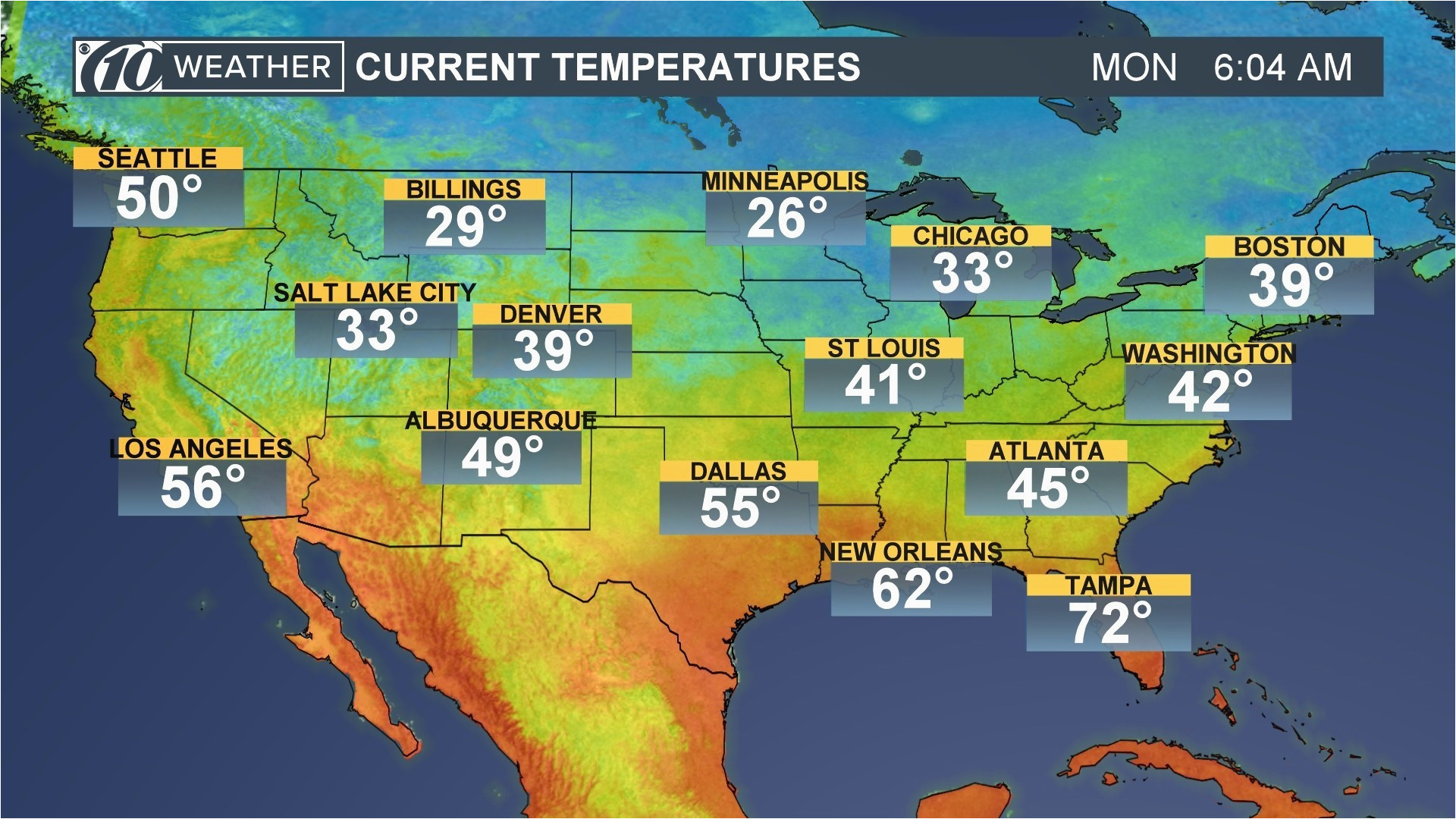 United States Weather Forecast Map | Tourist Map Of English